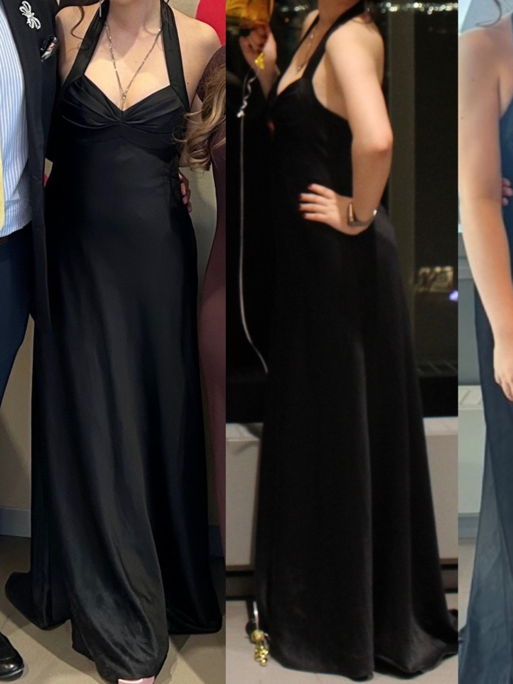 Calvin Klein Black Halter Evening Dress Formal Gown Elegant